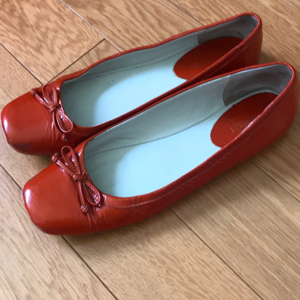 Nine West burnt orange patent leather ballet flats